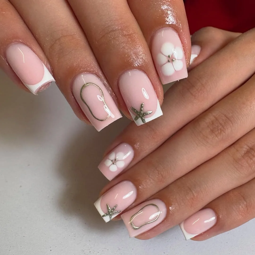 June Nail Colors ideas 2026 - Summer Trends 2026 Minimal Beach French Nails