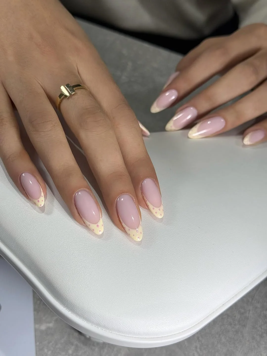 light summer nails 2026 Vanilla Dot French Nails