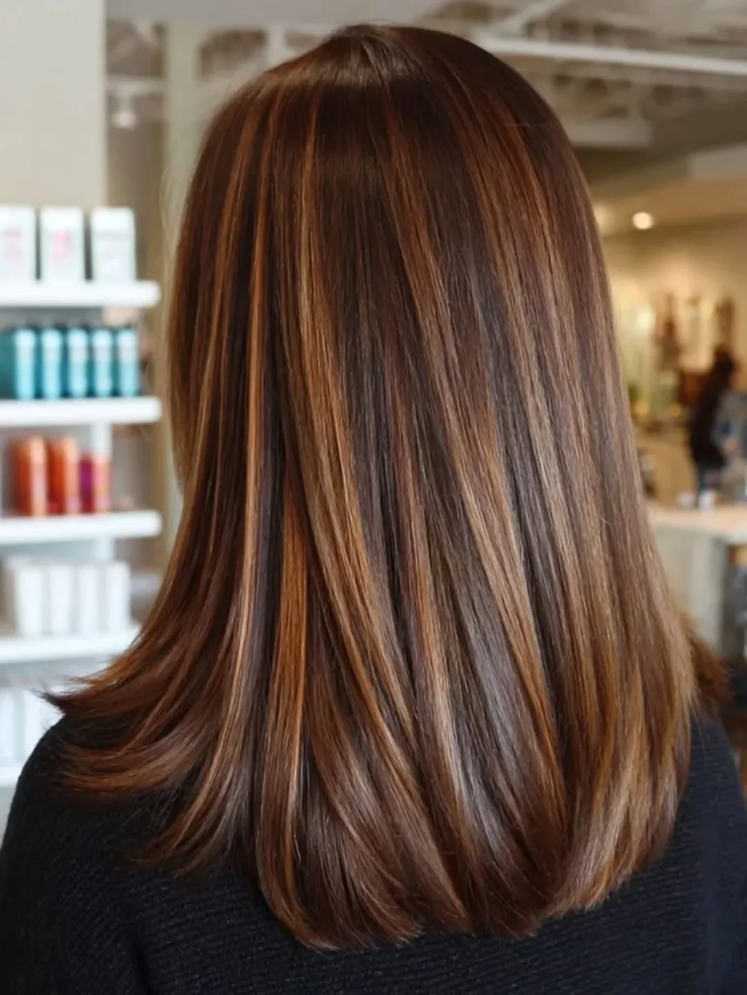 low maintenance summer hair color for brunettes 2026 Dimensional Brunette with Caramel Ribbon Highlights