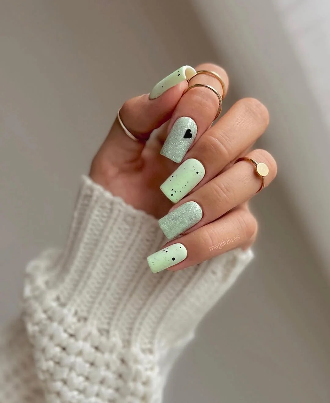 pretty summer nails one color 2026 Fresh Mint Green Nails With A Playful Modern Twist
