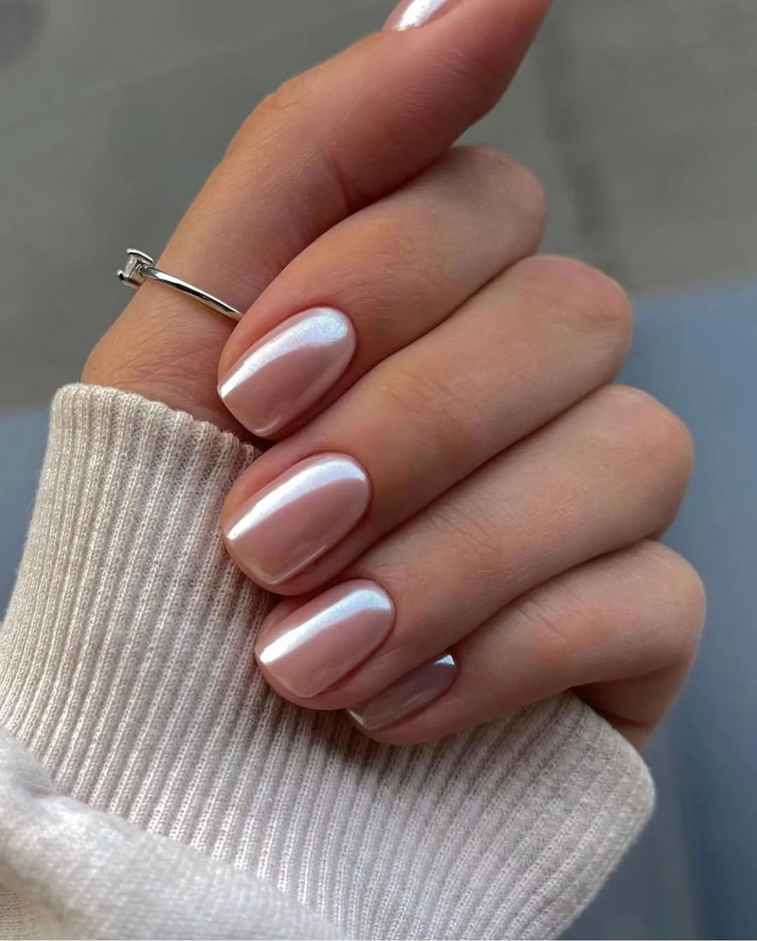 pretty summer nails one color 2026 Pearly Nude Nails With Quiet Luxury Energy