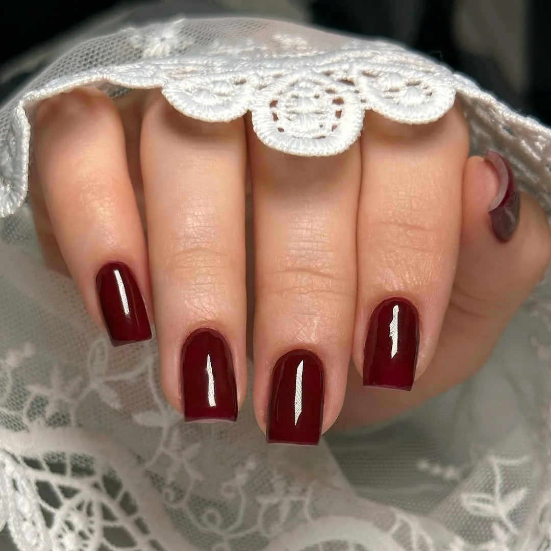 pretty summer nails one color 2026 Rich Cherry Red Summer Classic