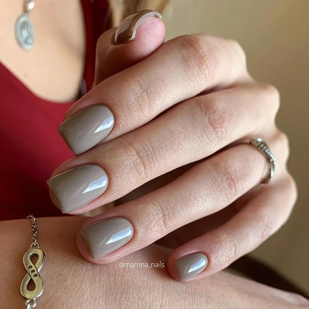 pretty summer nails one color 2026 Elegant Greige Nails For A Minimalist Summer Style
