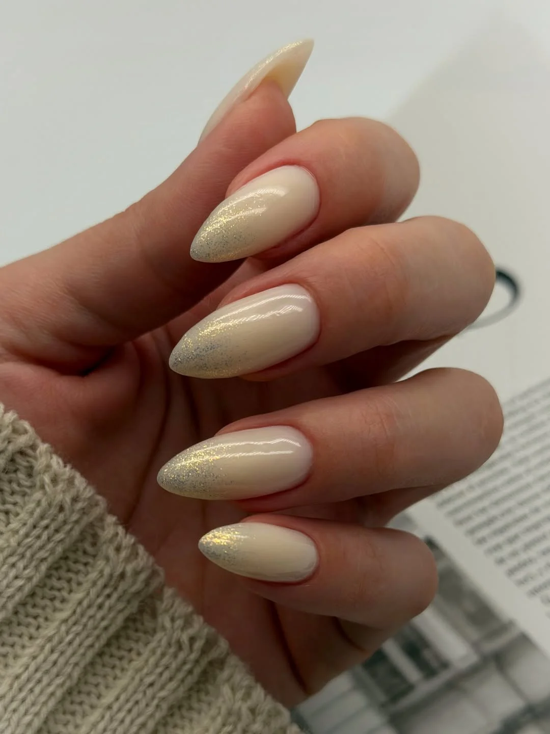 pretty summer nails one color 2026 Soft Ivory Shimmer Elegance