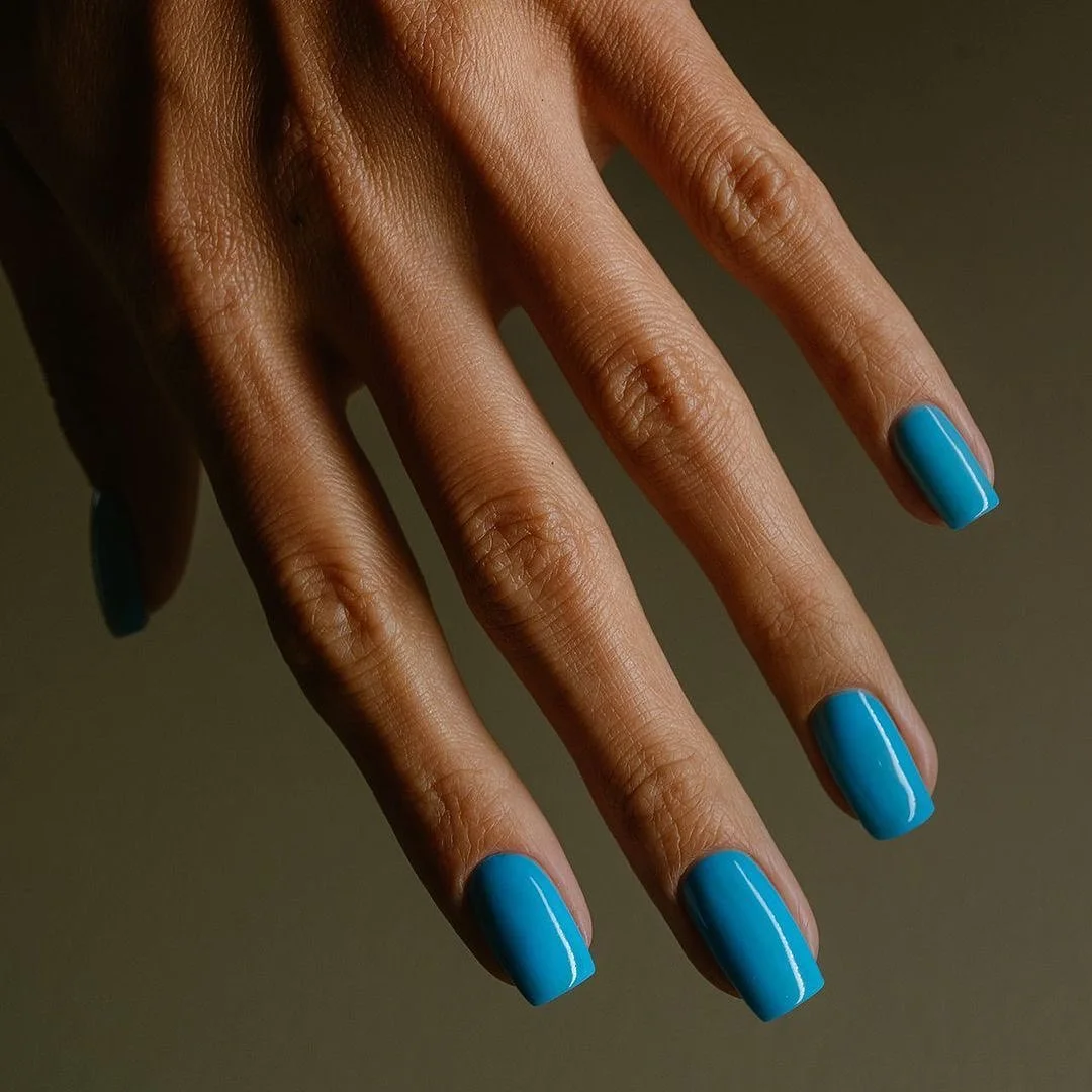 pretty summer nails one color 2026 Sky Blue Minimalist Chic