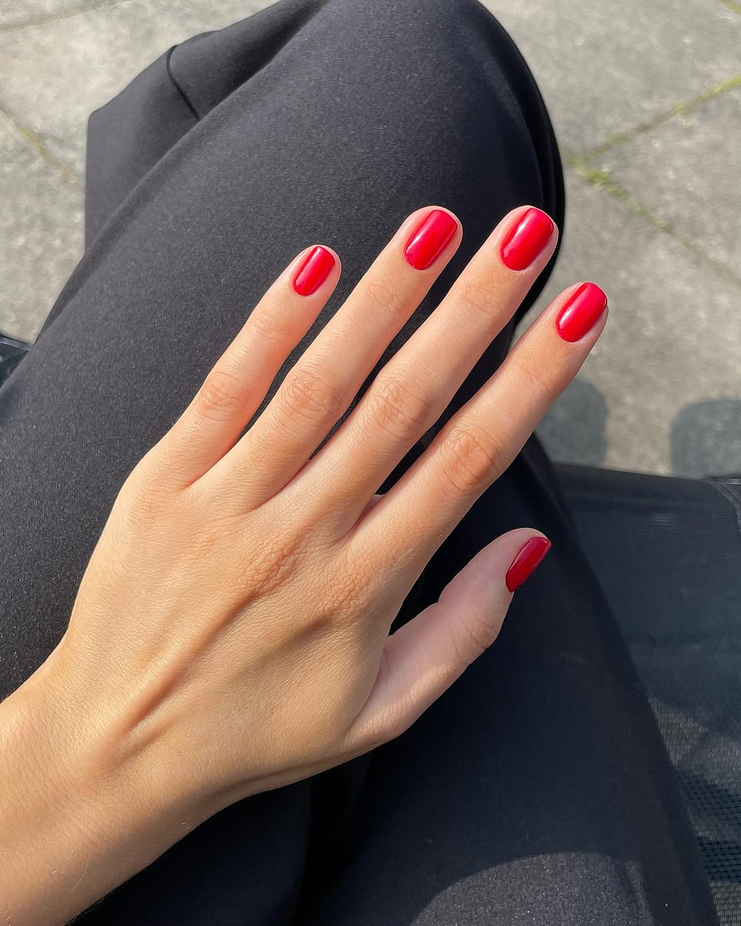 short gel nails summer 2026 Classic Red Short Gel Nails