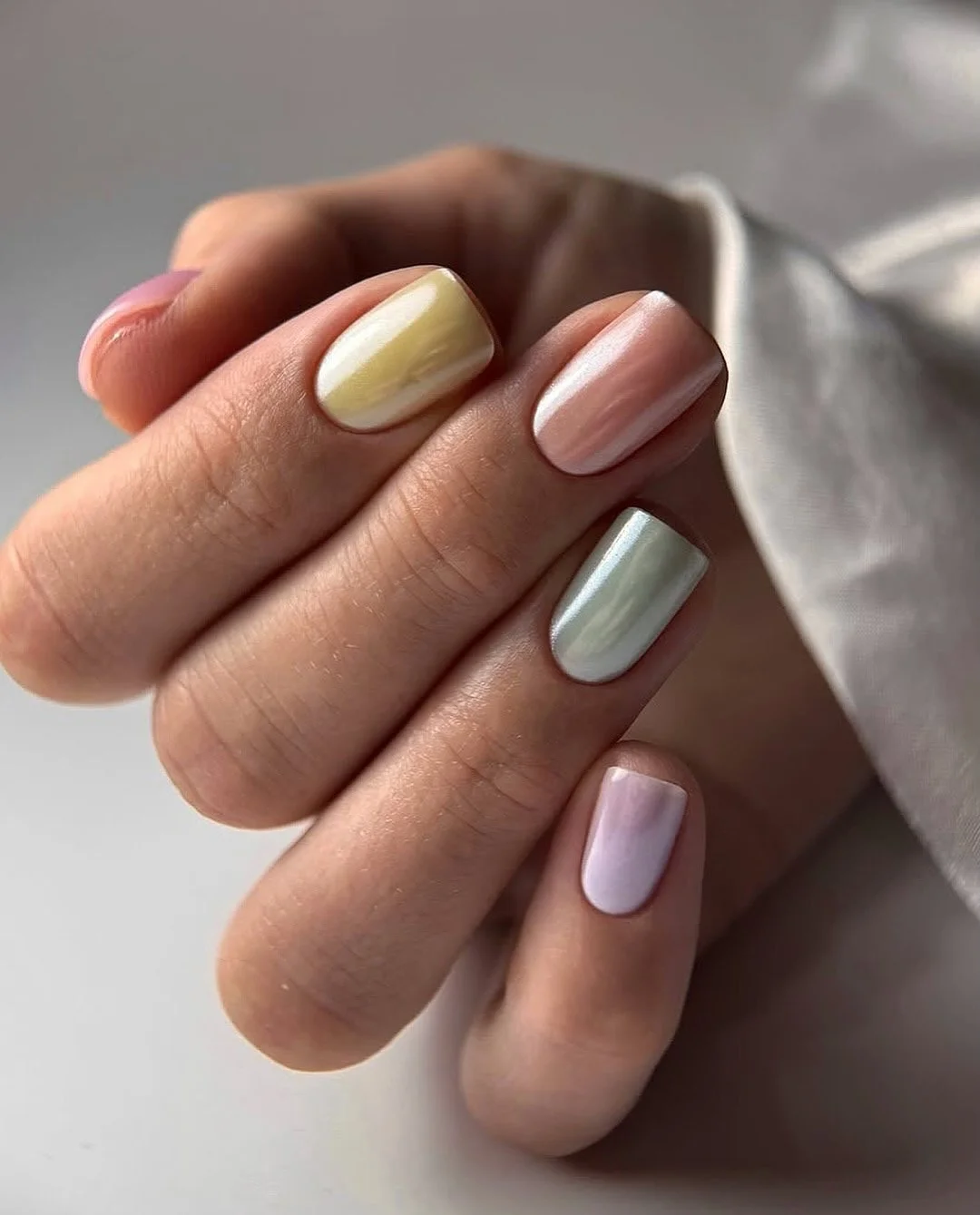 short summer nails 2026 Soft Glazed Pastel Nails For Quiet Summer Days