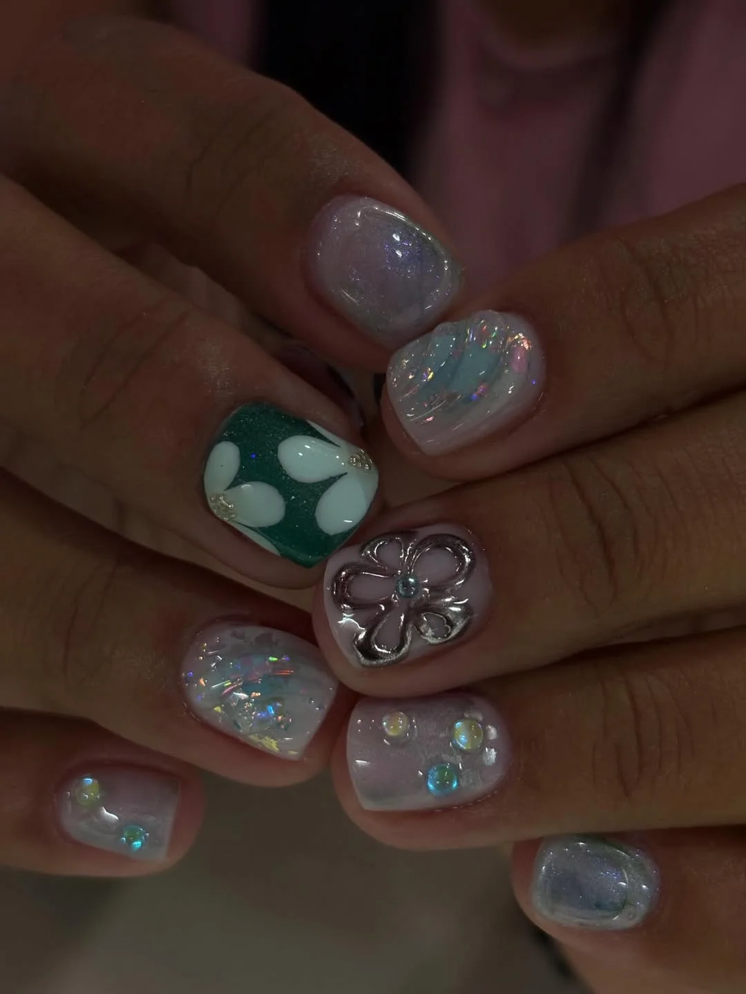 short summer nails 2026 Glazed Mermaid Short Nails