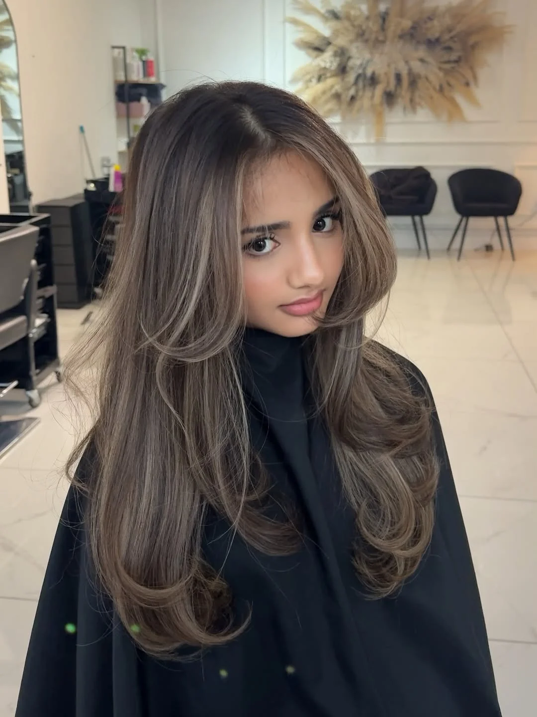 smoky summer ash brown hair color 2026 Face-Framing Smoky Layers with a Soft Glow