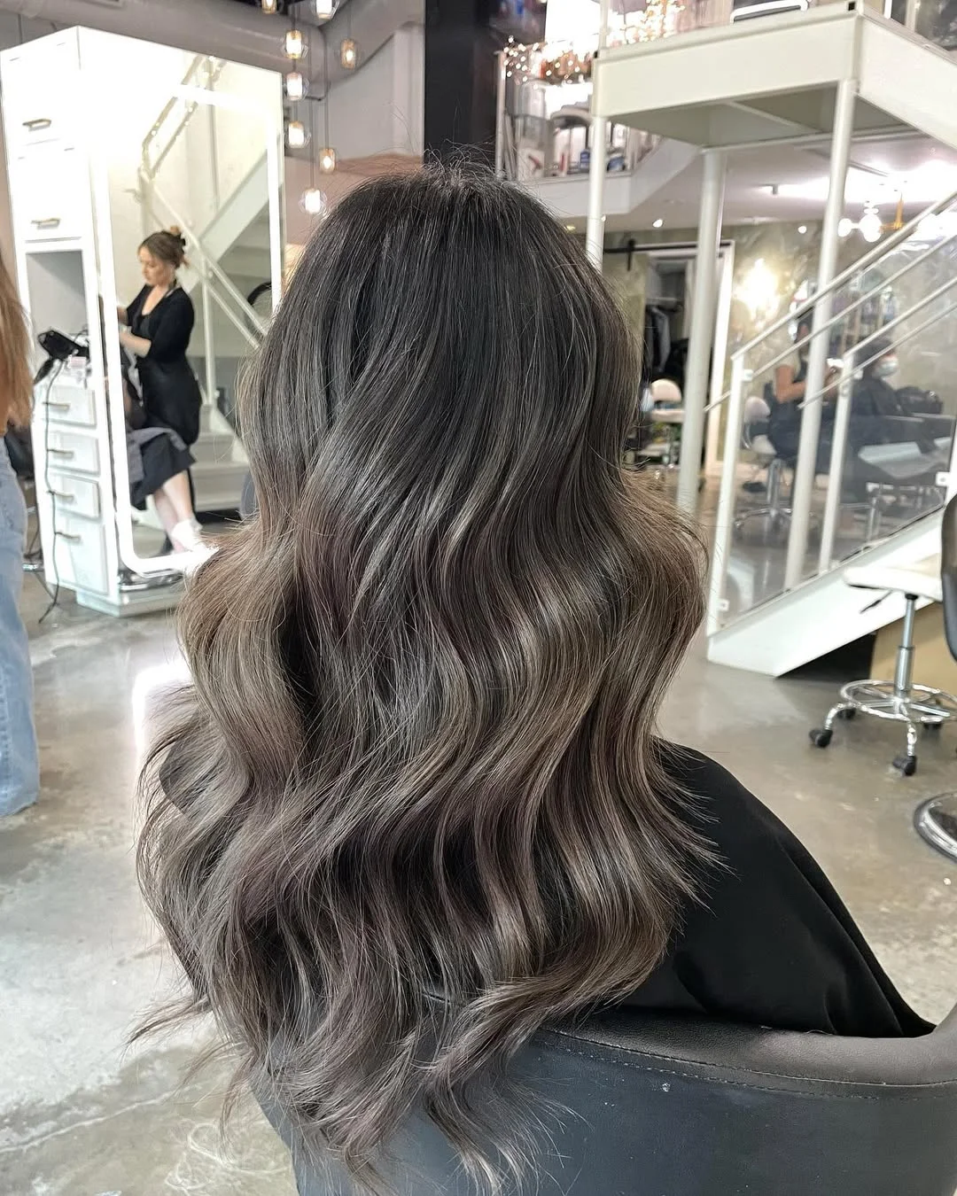 smoky summer ash brown hair color 2026 Cool mushroom waves with airy volume
