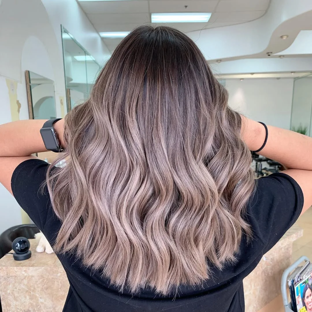 soft summer mushroom brown hair color 2026 Muted mushroom beige with soft airy texture