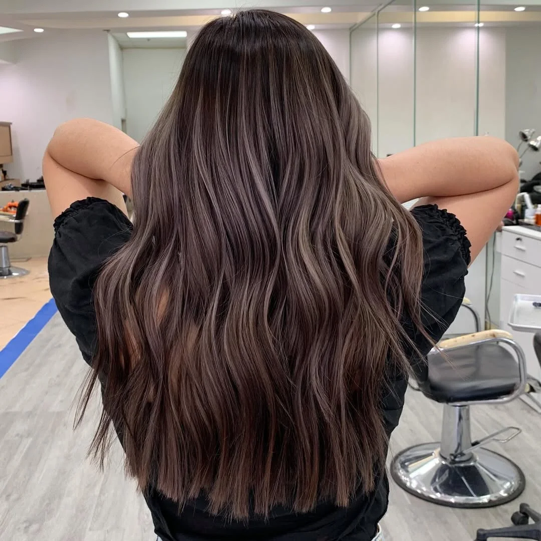 soft summer mushroom brown hair color 2026 Deep Espresso Mushroom with Subtle Grey Blending