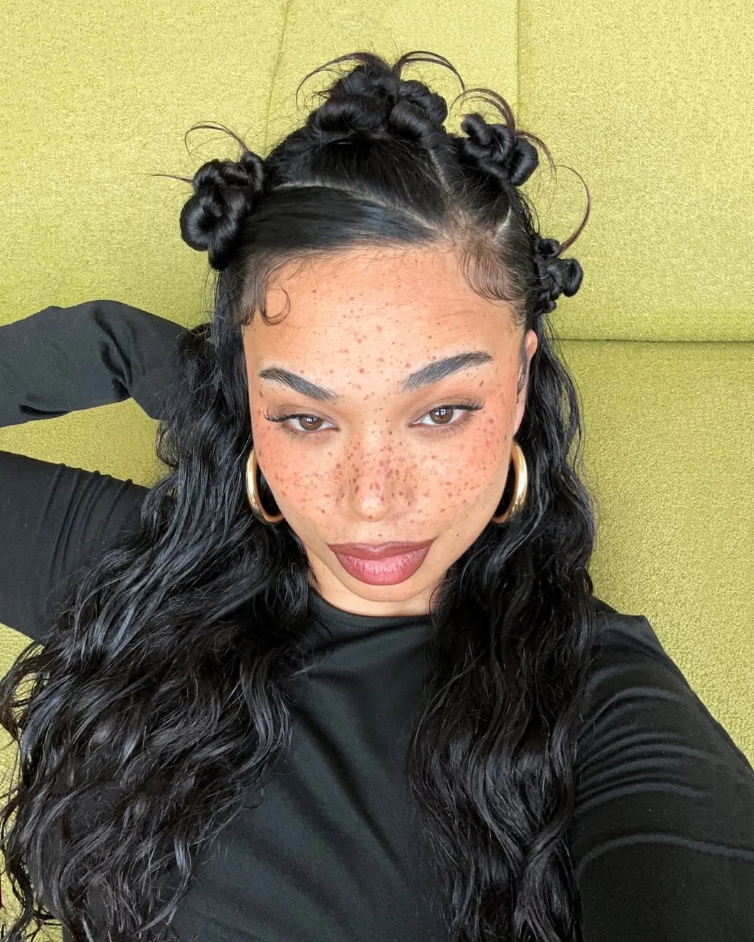 soft summer wavy hairstyle 2026 Playful Open Waves With Mini Space Buns