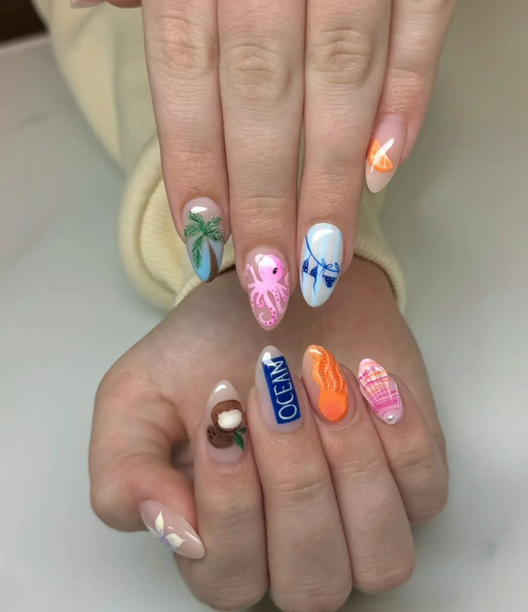 summer beach nails 2026 Playful Tropical Vacation Nails