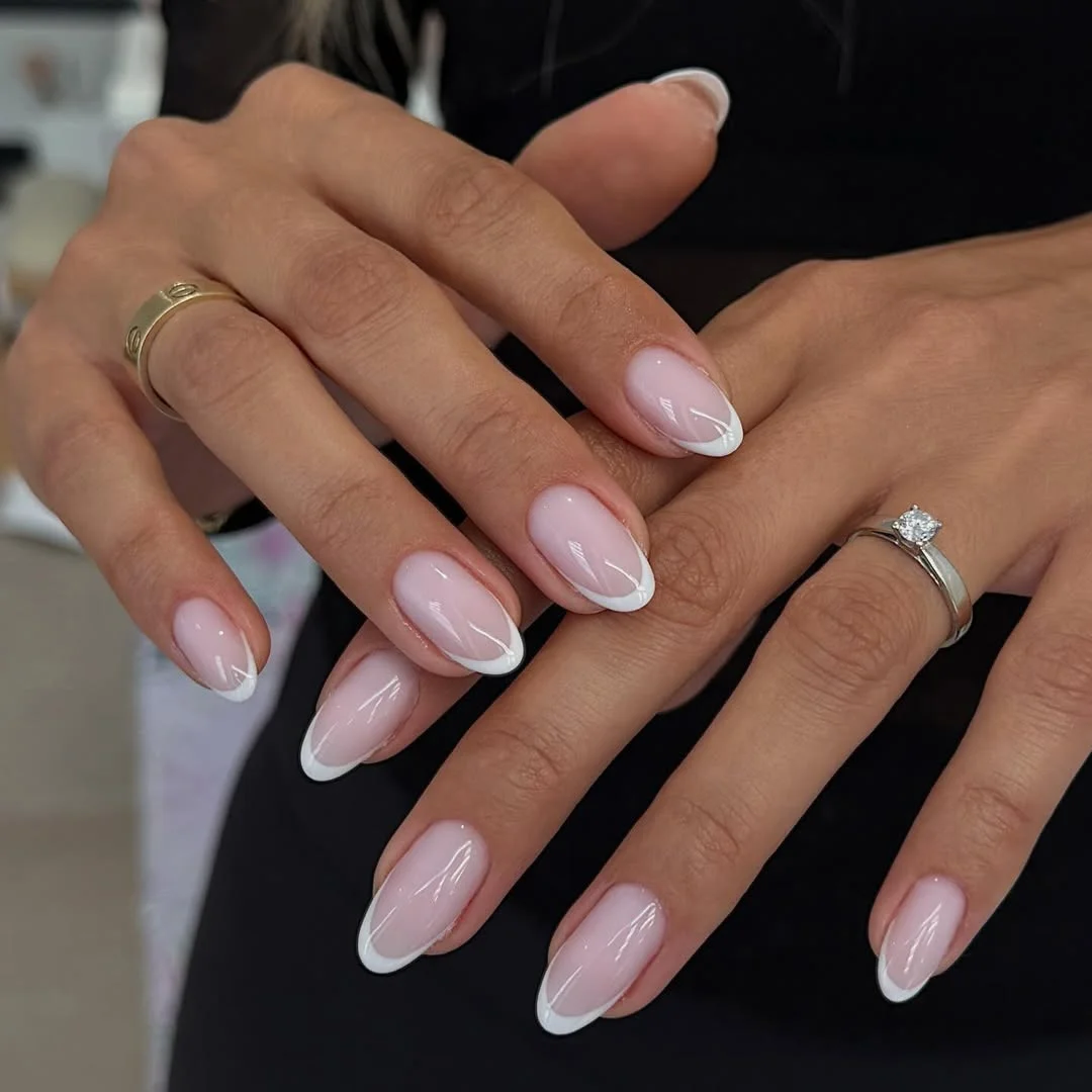 summer french tip nails 2026 Soft Milky Almond French Tips That Always Feel Expensive