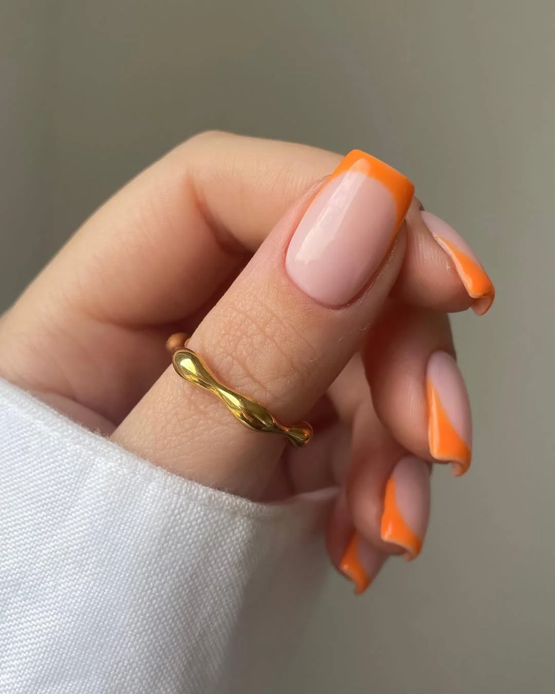 summer french tip nails 2026 Neon Orange French Tips For Late Summer