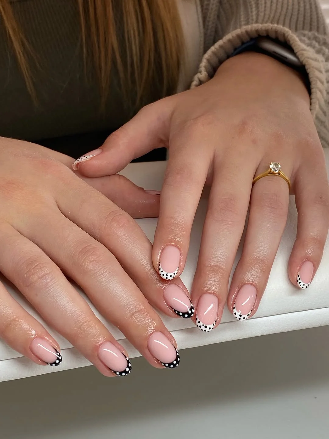 summer manicure color ideas 2026 Soft French Tips with Tiny Dot Details