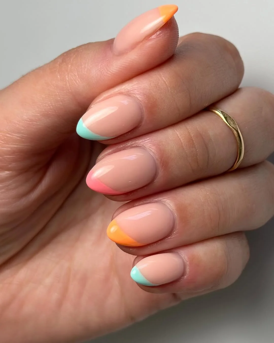 summer manicure color ideas 2026 Pastel Rainbow French Tips For Soft Summer Days