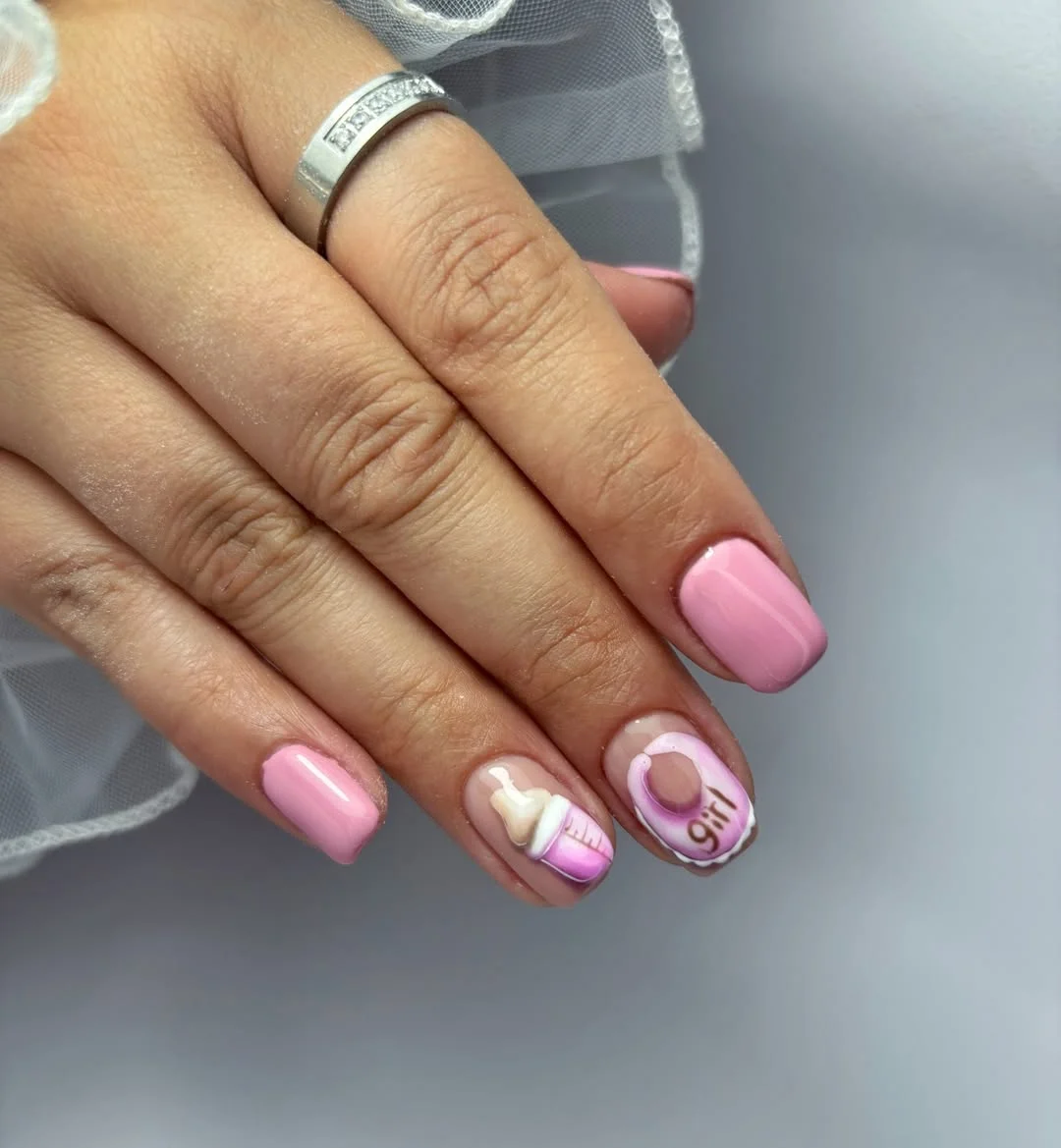 summer manicure color ideas 2026 Soft Pink Babycore Nail Art