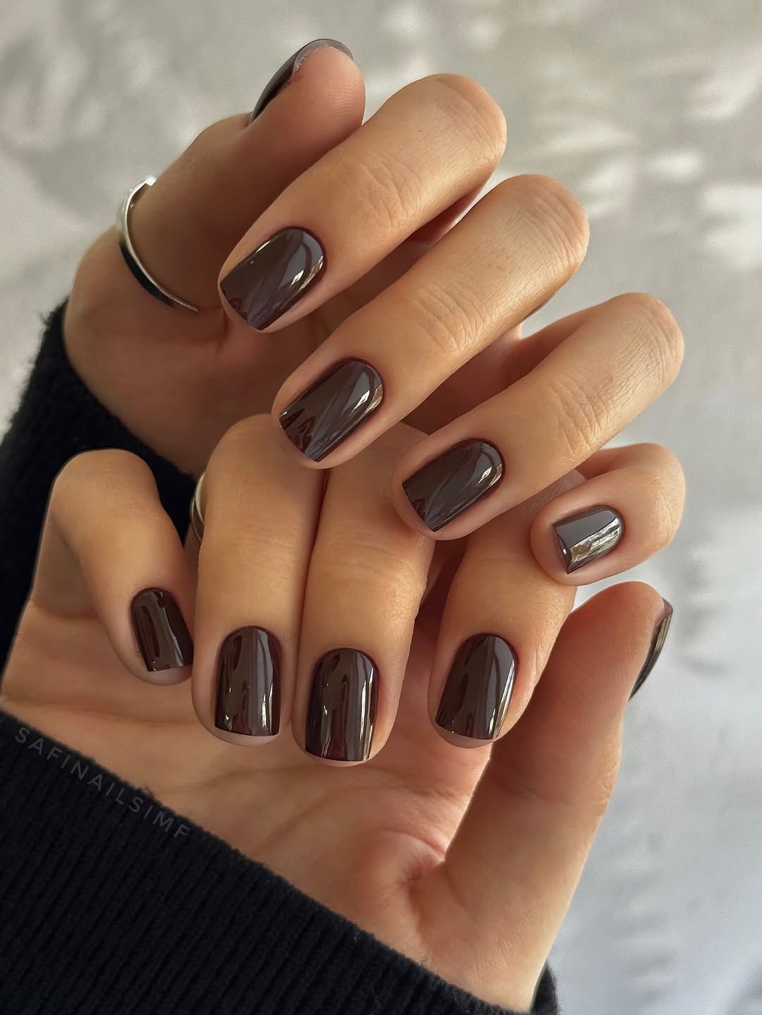 summer nail colors 2026 Dark Chocolate Brown Nails