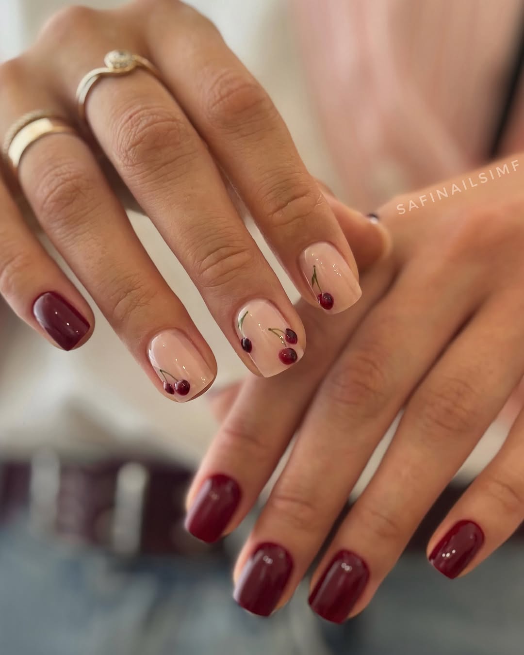 summer nail colors 2026 Cherry Red Accent Nails
