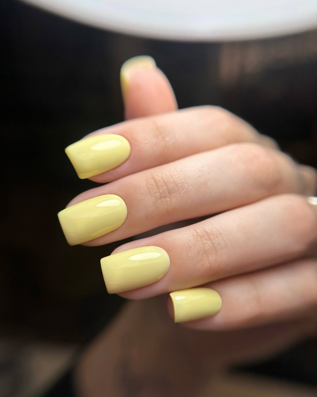 summer nail colors 2026 Butter Yellow Glossy Nails