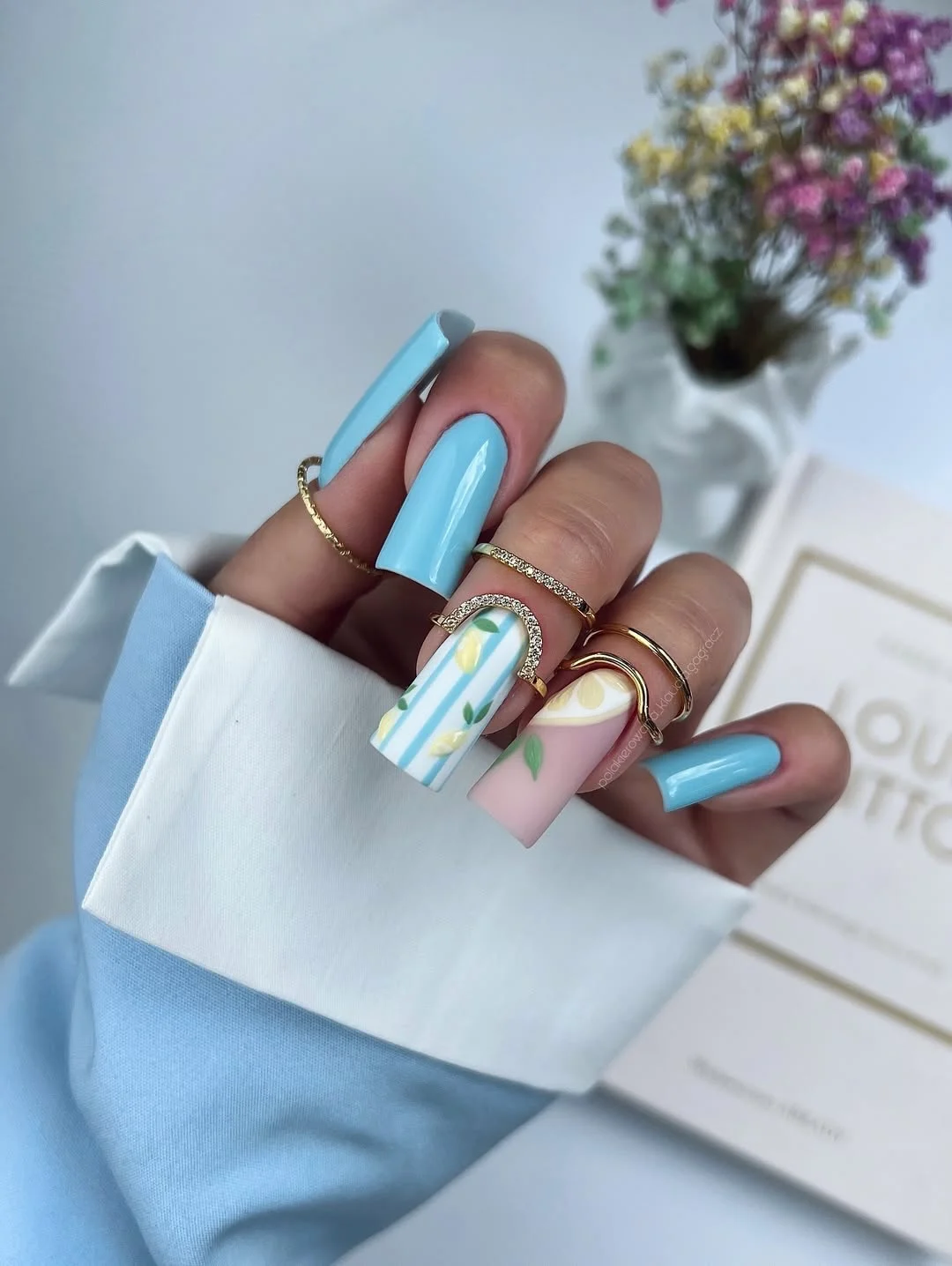 summer nail inspo 2026 Blue Lemonade Summer Nails