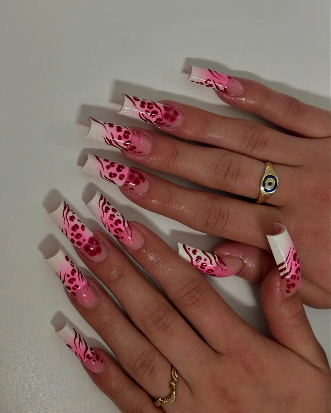 summer nails square 2026 Pink Wildflower Square Nails