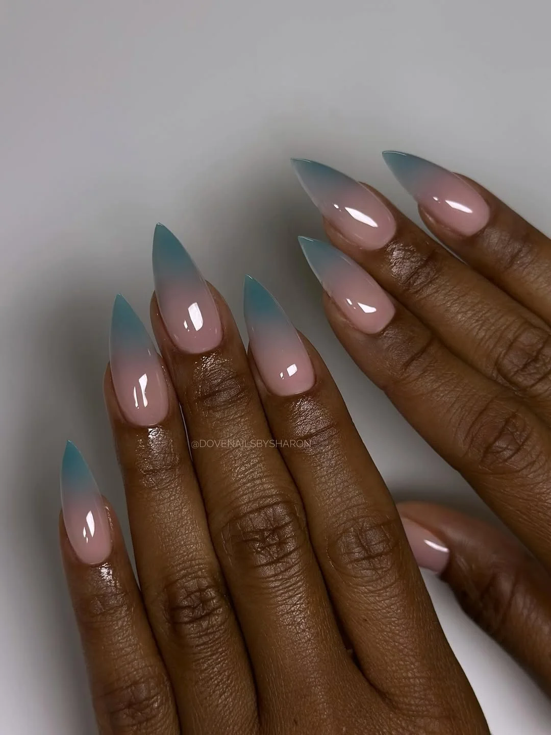summer ombre nails 2026 Soft Blue Ombre Almond Nails That Feel Cool And Airy