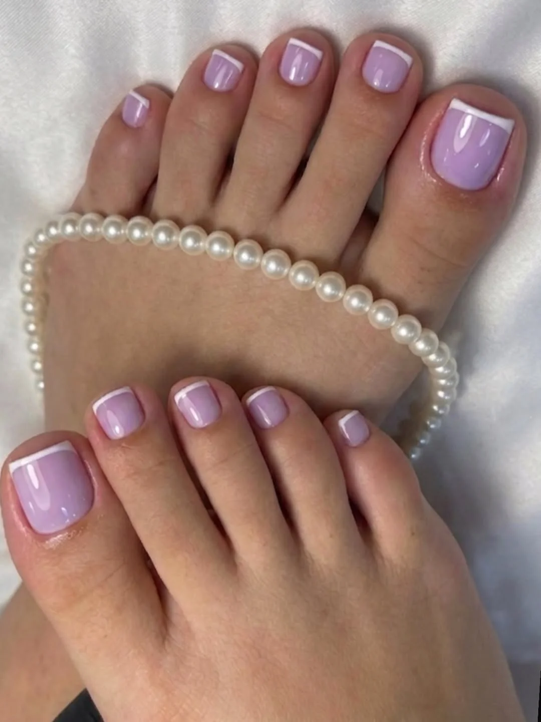 summer pedicure colors 2026 Lavender French Pedicure For Soft Summer Days