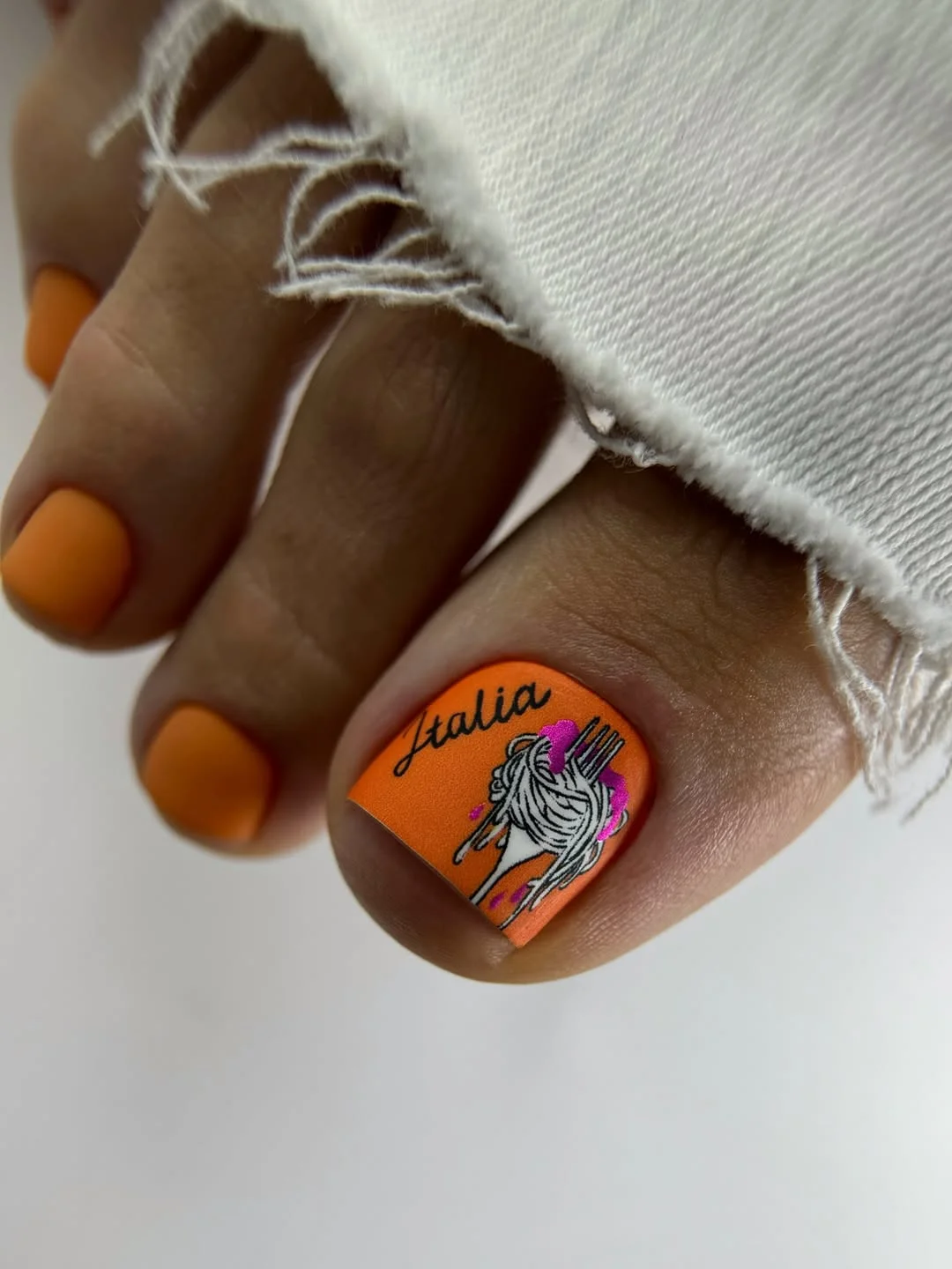 summer pedicure colors 2026 Hot Orange Italian Summer Pedicure