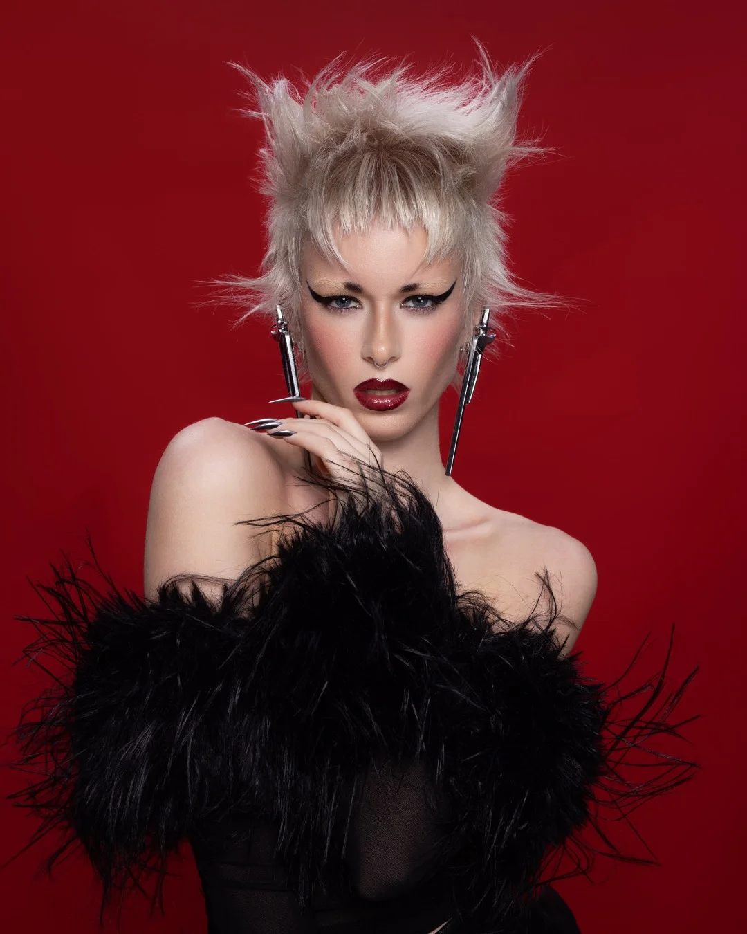 summer shag hairstyle 2026 Edgy Platinum Shag With Punk Texture