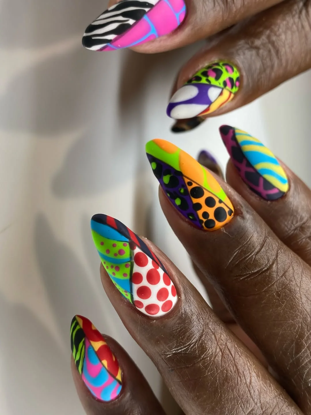 summer vibrant nails summer 2026 Pop Art Mixed Pattern Nails
