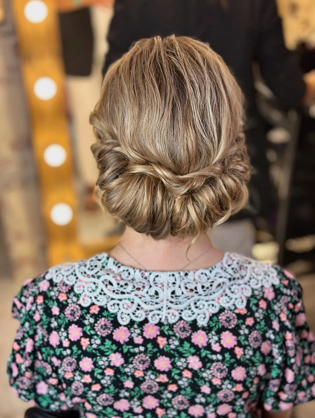textured summer short hairstyles 2026 Twisted Romantic Low Updo