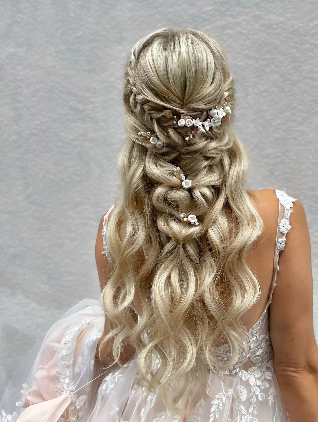 trendy summer braids hairstyle 2026 Romantic Pearl Braids With Blonde Waves