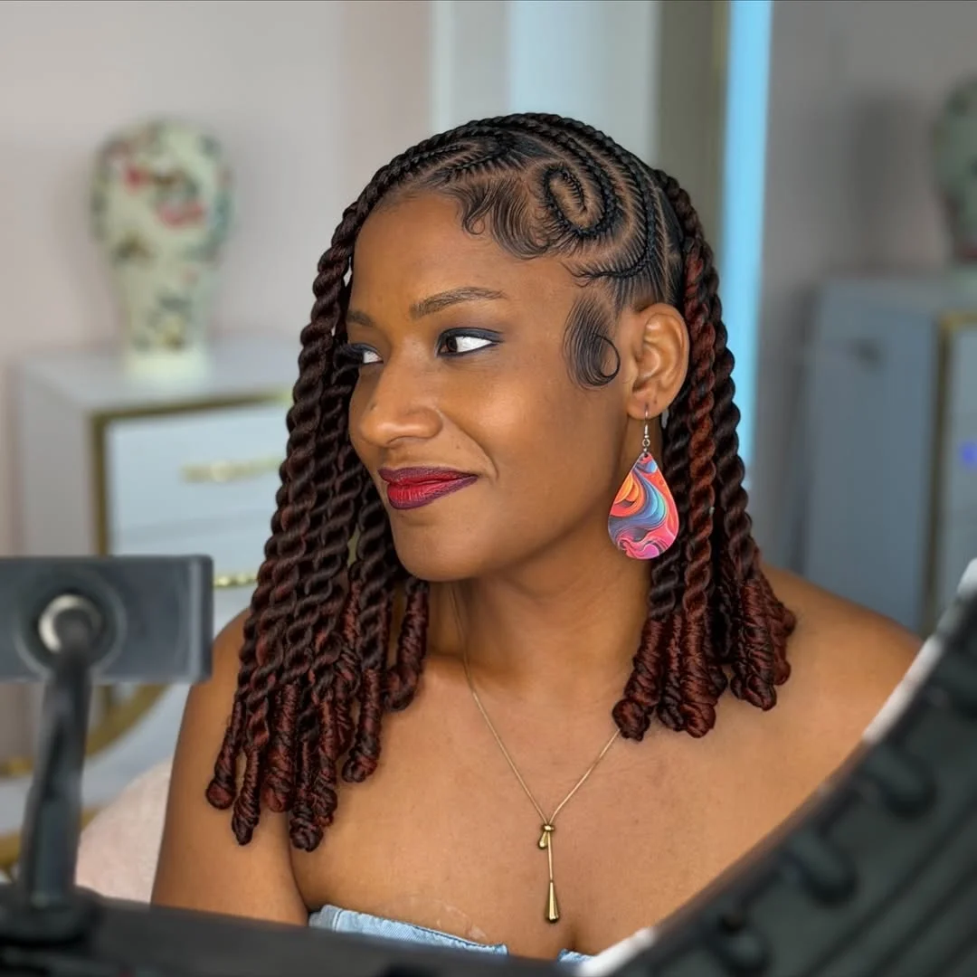 trendy summer hairstyle black women 2026 Chunky Twist Braids With Sculpted Baby Hairs