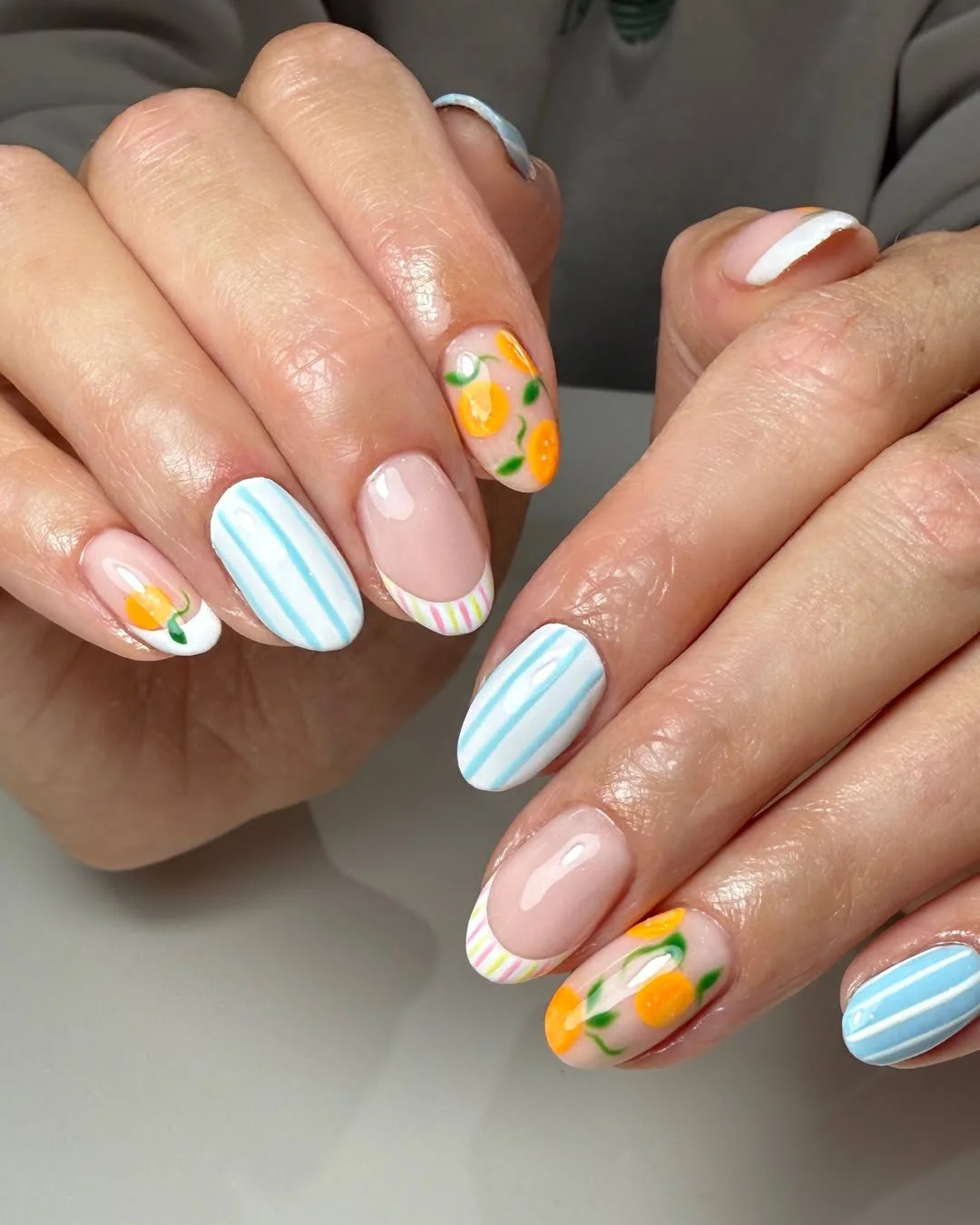 trendy summer nails 2026 Pastel Citrus Summer Nails