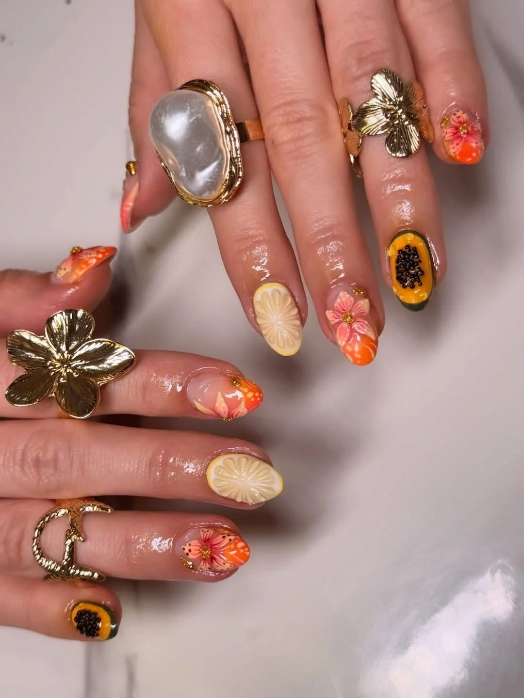 summer vacation nails 2026 Soft Citrus Beach Simple Nails