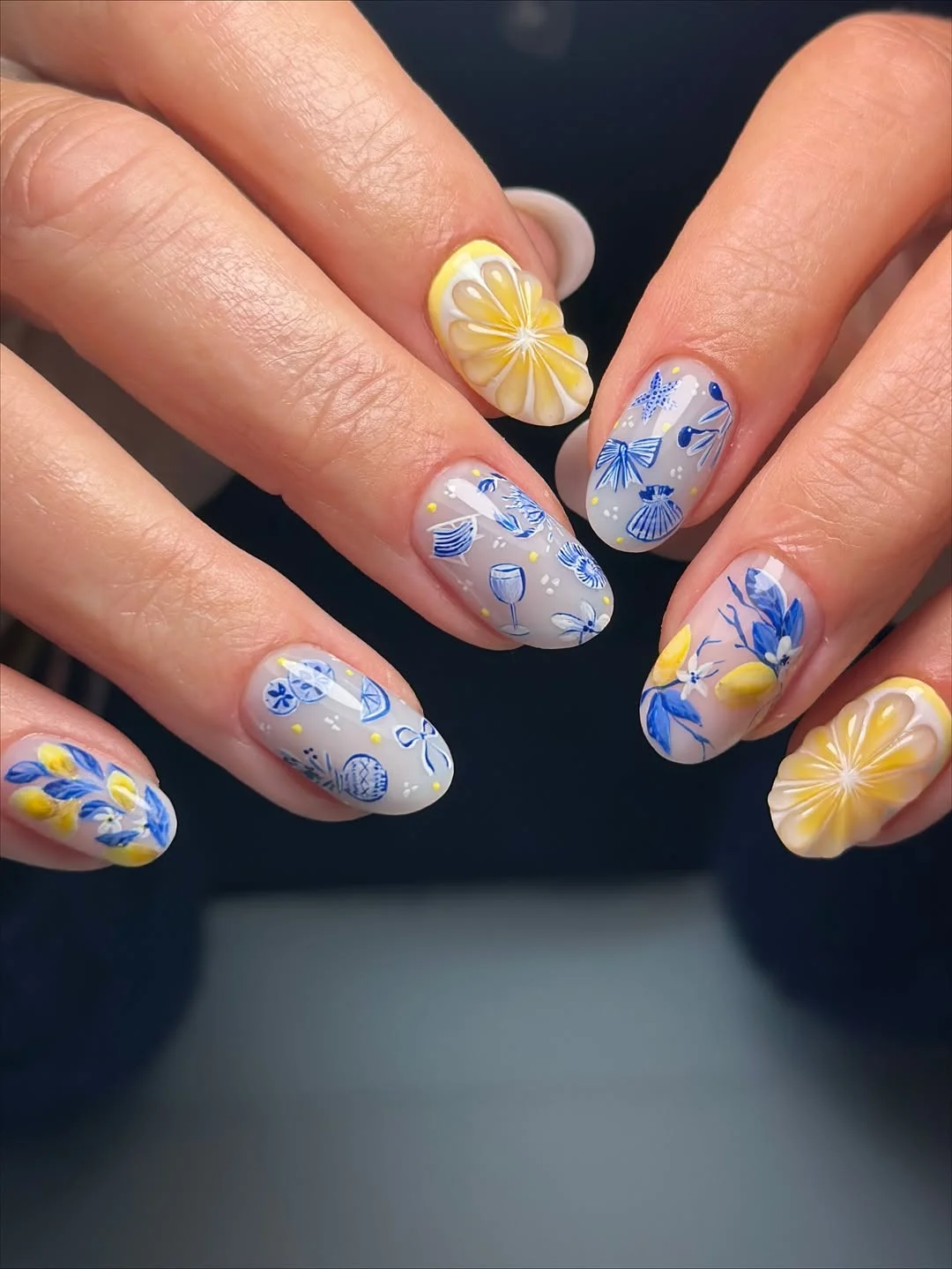 summer vacation nails 2026 Blue Lemon Mediterranean Nails