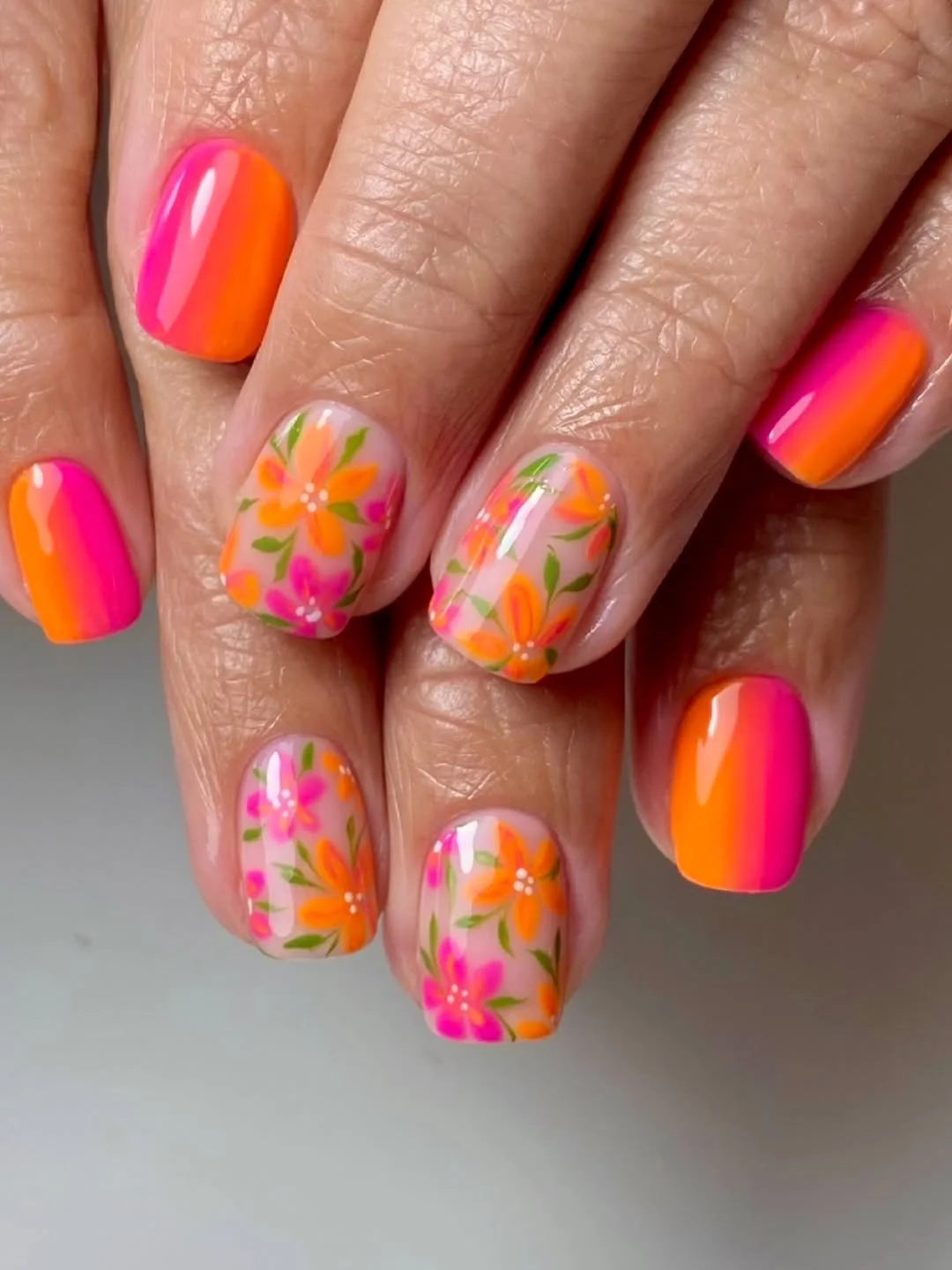 summer vacation nails 2026 Simple Bright Floral Summer Nails