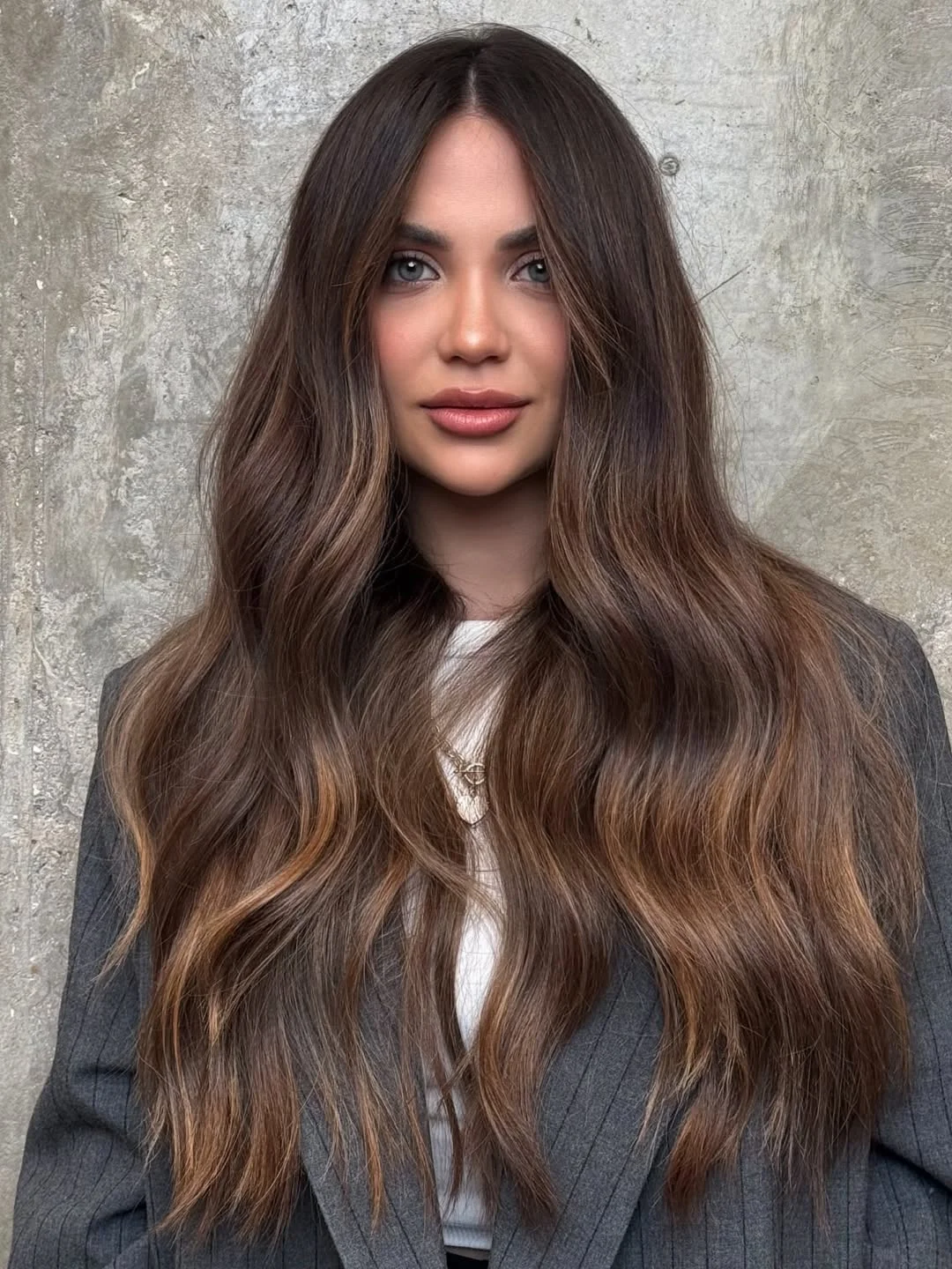 warm summer brunette hair color 2026 Cool-Toned Brunette with Barely-There Ash Dimension