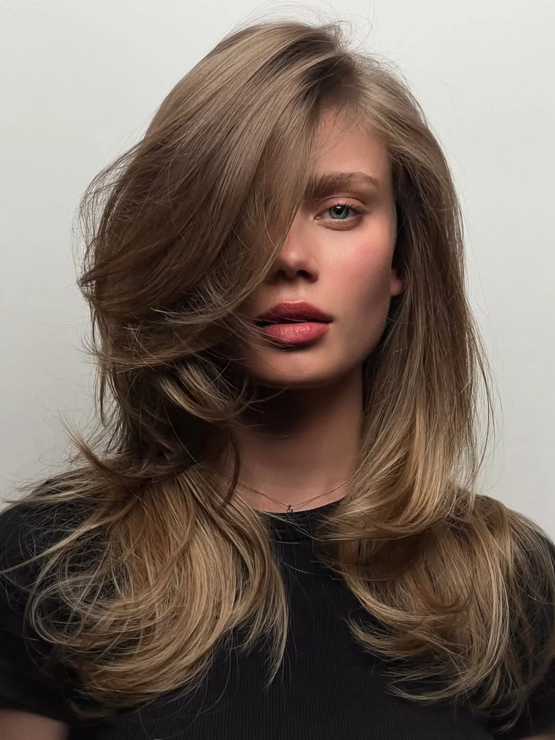 warm summer brunette hair color 2026 Light Teddy Brunette with Voluminous Sweep