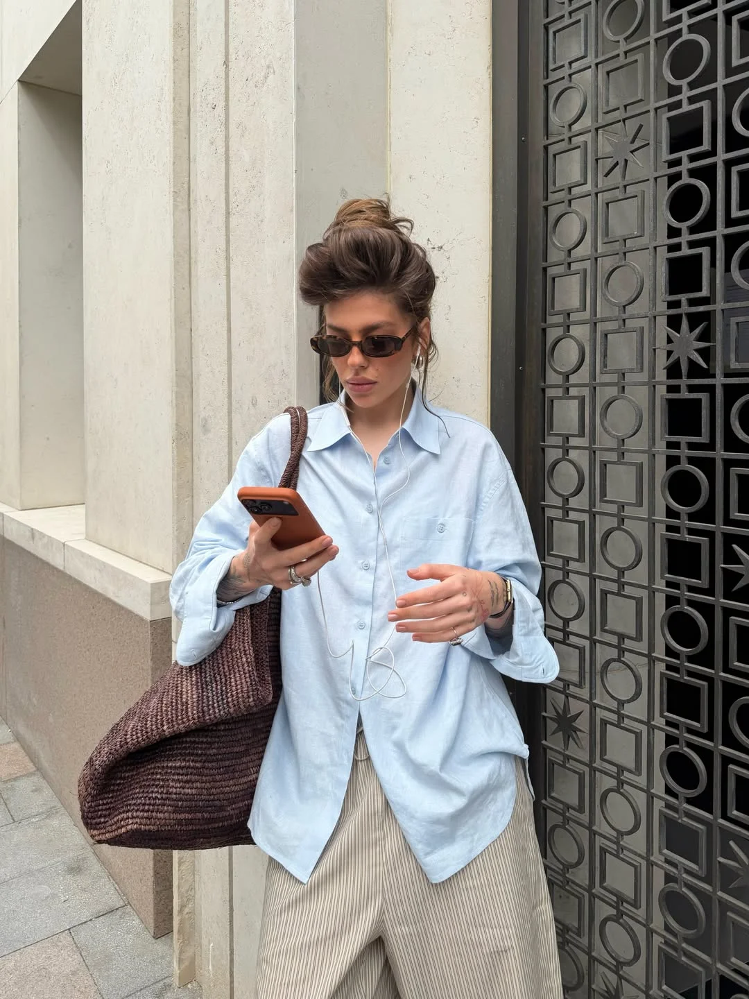 autumn fashion outfits 2026 Relaxed Blue Shirt for Everyday Comfort