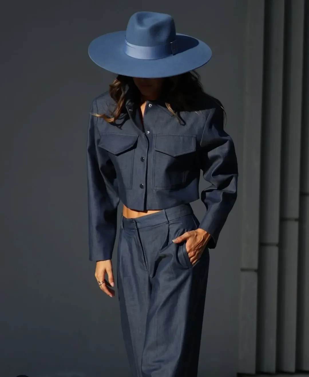 casual early fall outfits comfy 2026 Monochrome Blue With Modern Structure