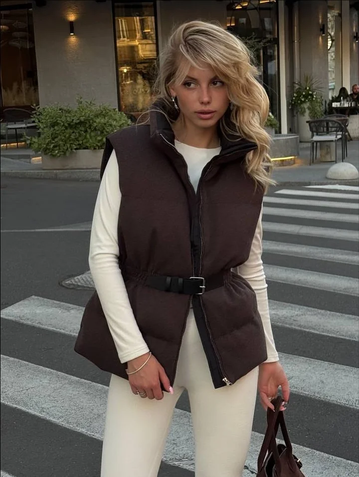 chic fall fashion aesthetic 2026 Chocolate Puffer Layers That Feel Elevated