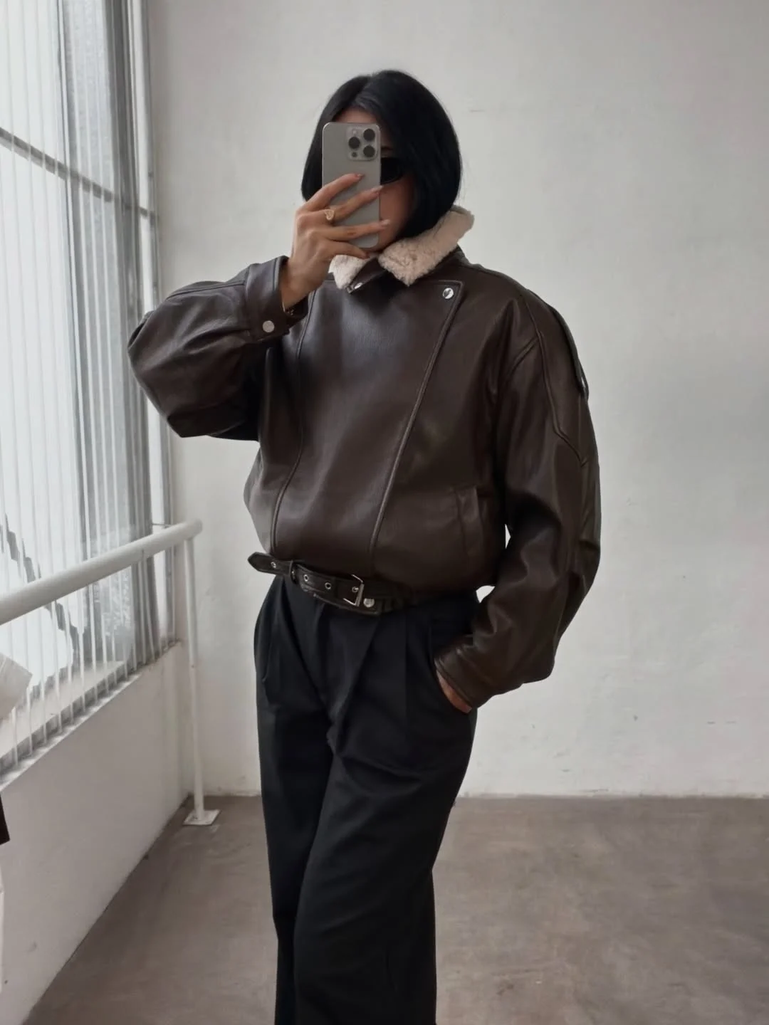 chic fall outfits with jacket 2026 Oversized Aviator Jacket for Effortless Cool