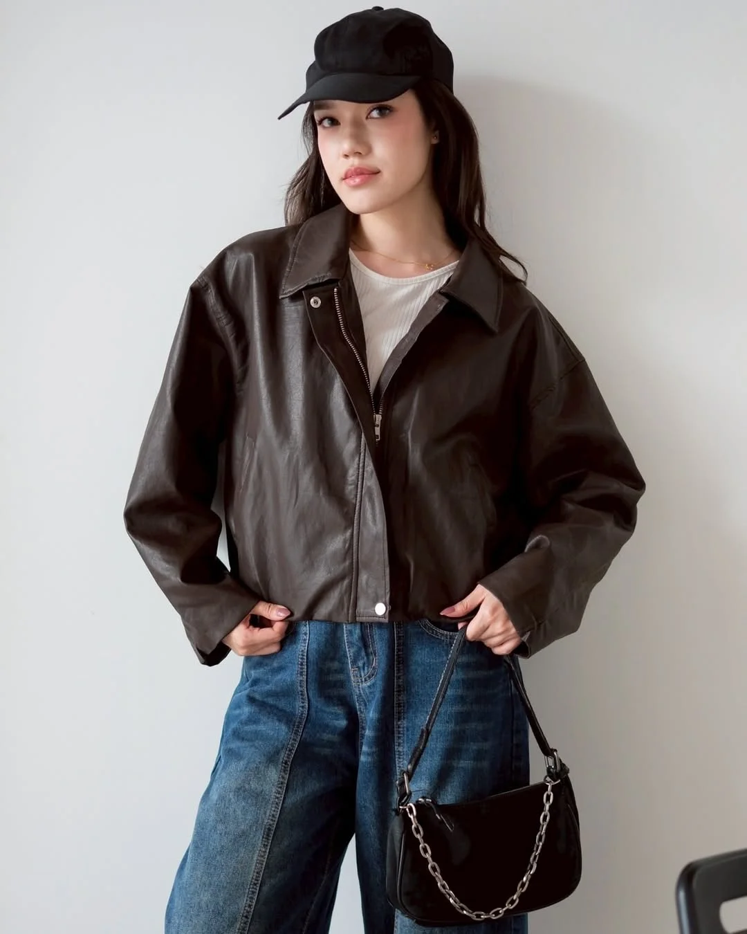chic fall outfits with jacket 2026 Minimal Leather Jacket and Denim for Everyday Style