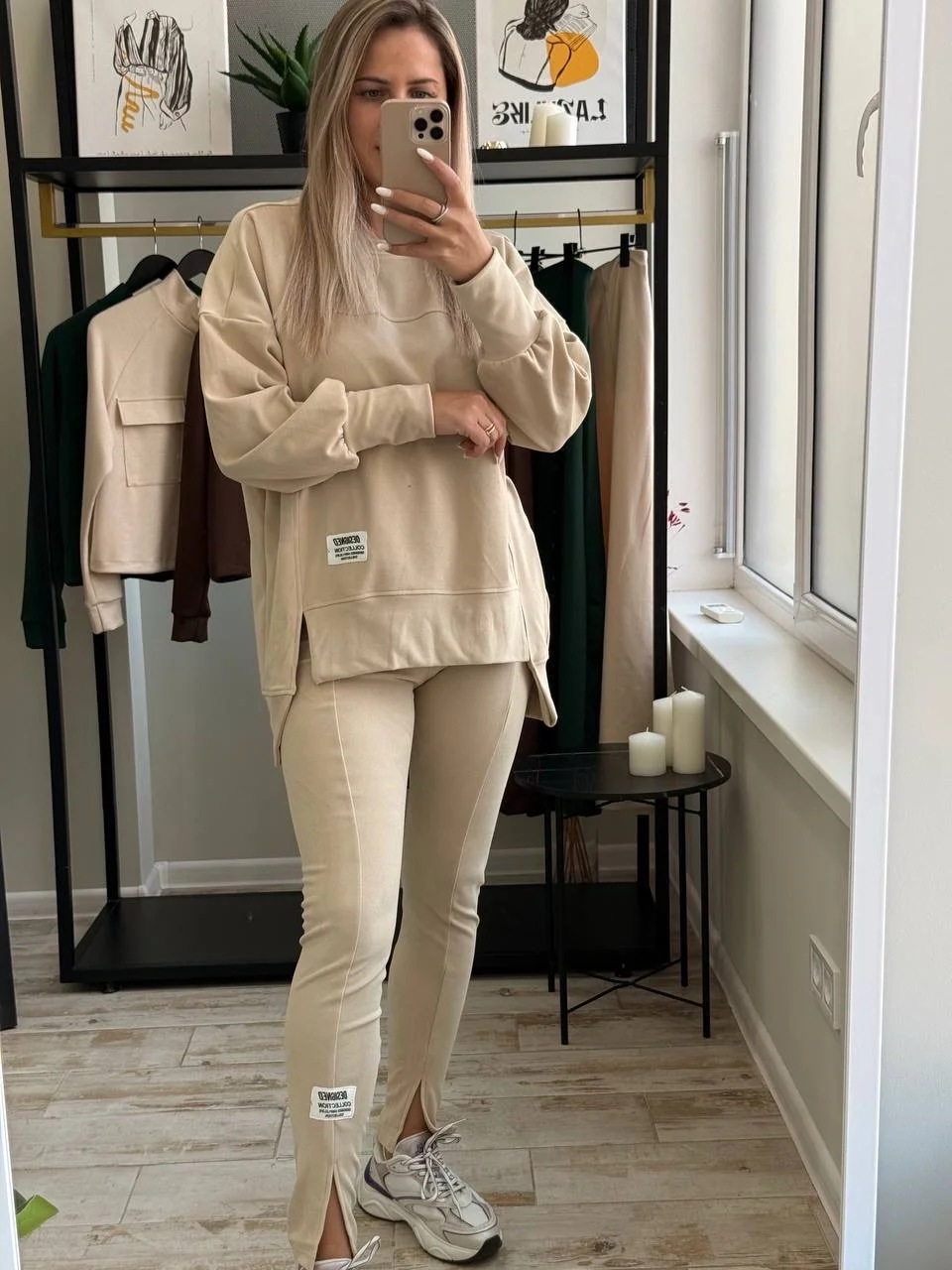 chic fall outfits with leggings and sneakers 2026 Soft Neutrals for Cozy Everyday Style