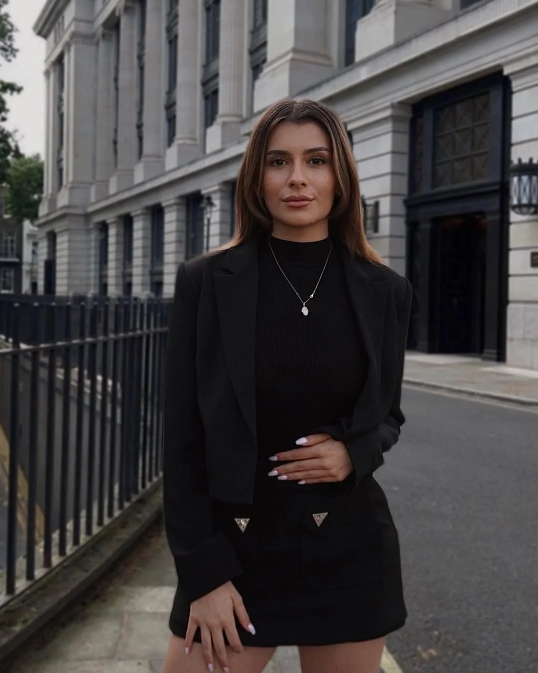 chic fall smart casual office outfits women 2026 Monochrome Black for Confident Office Dressing