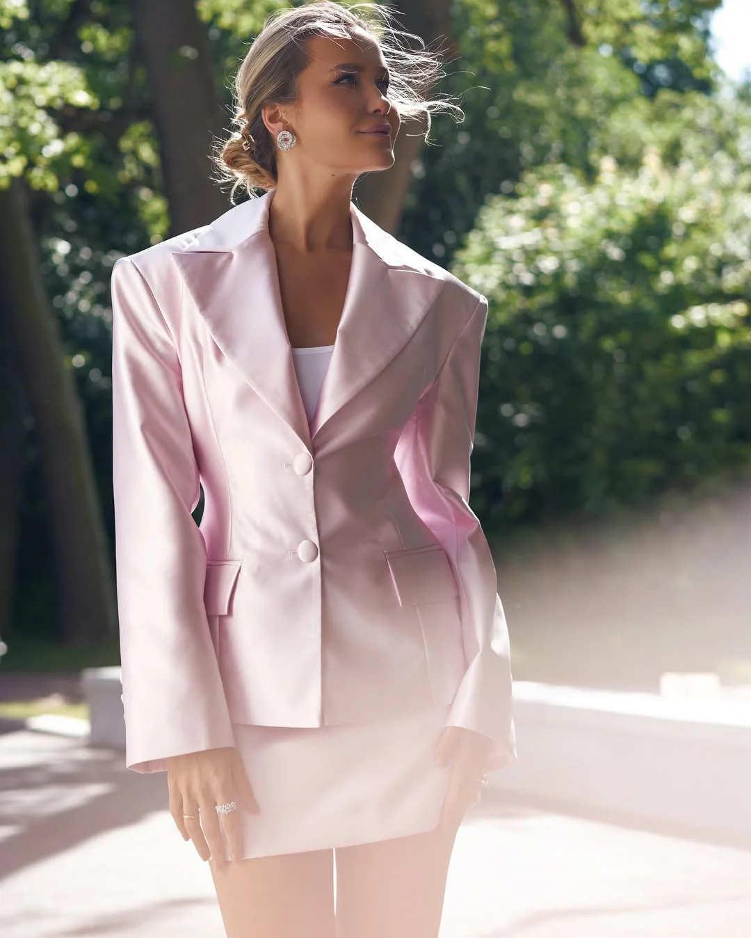 comfy fall outfits for office 2026 Soft Pink Tailoring That Brightens Gray Fall Days